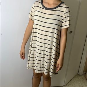 striped t shirt dress